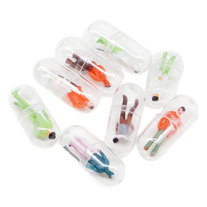 10Pcs/Lot Transparent Capsule Shell Plastic Pill Container Cases Bottle Splitters Figurines Diy Accessories | Дом и сад