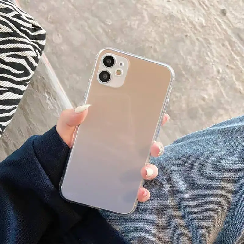 

Fashion Gradient translucent Phone Case Transparent for iPhone 11 12 mini pro XS MAX 6 6S 8 7 Plus X 5S SE 2020 XR