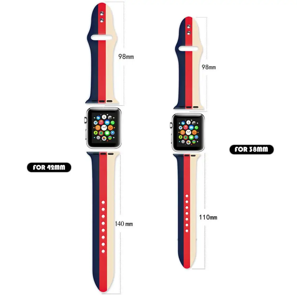 

printing silicone Strap For Apple watch band 44mm 40mm for iwatch serie 6 SE 5 4 3 belt bracelet for apple watch Strap 38mm 42mm