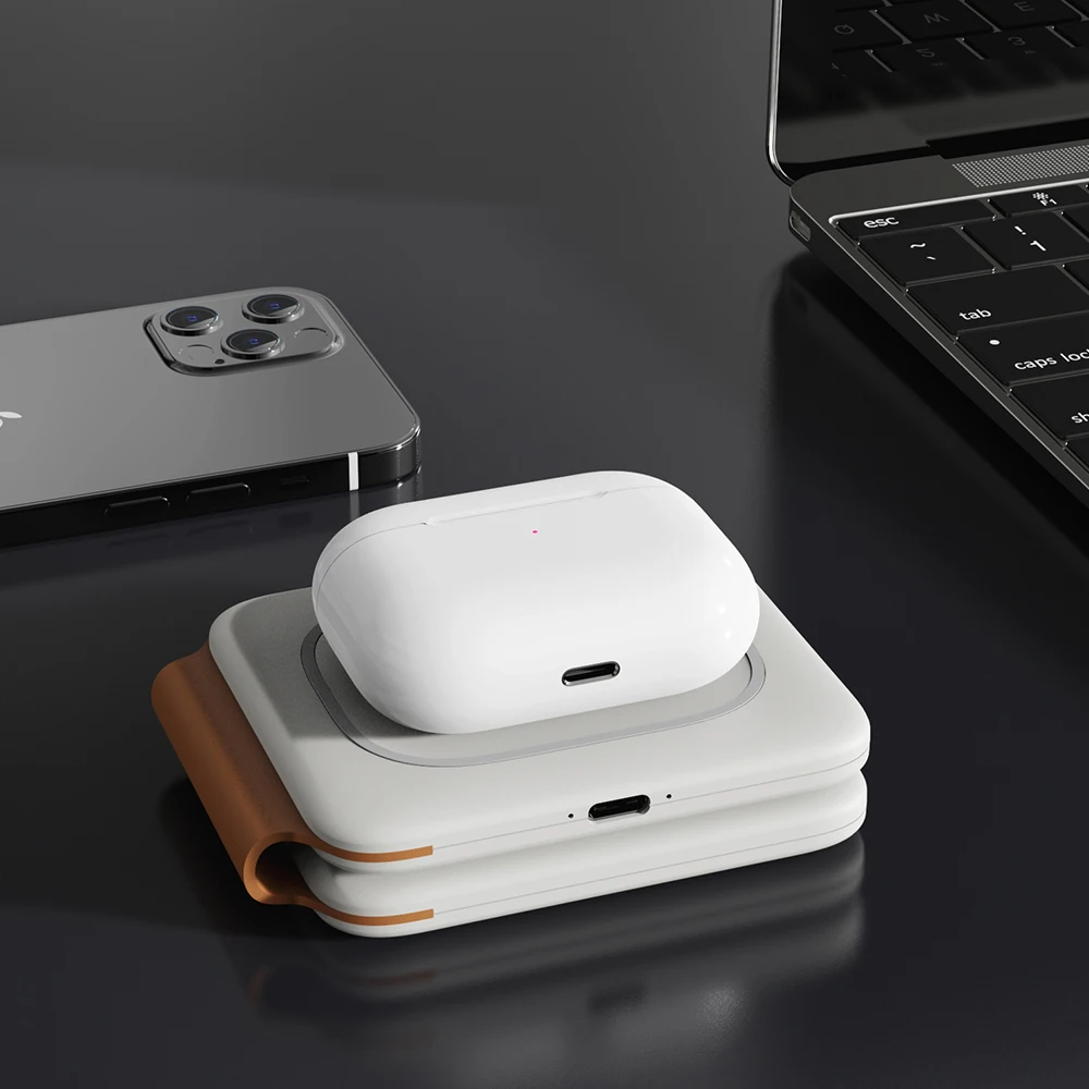 Быстрое складное Беспроводное зарядное устройство 15 Вт для iPhone 11 Pro 12Mini Samsung S21 S20 3