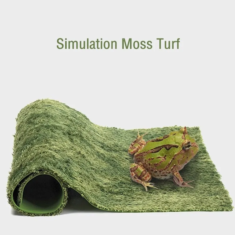 

Simulation Moss Turf Lawn Reptile Terrarium Bedding Substrate Liner DIY Micro Landscape Artificial Grass Mat for Lizard Snake