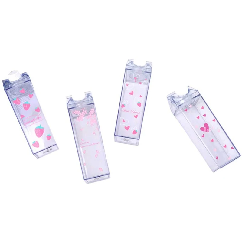 

4 шт., бутылки для воды с принтом клубники