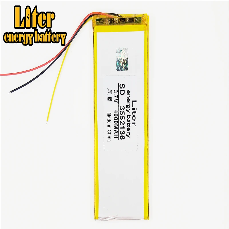 

3552136 3.7 V lithium polymer battery tablet MID panel 4000 mah 3 lines