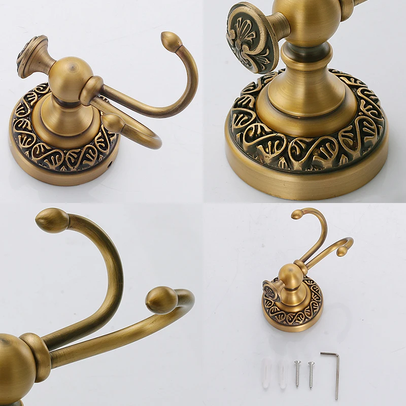 Ряд крючков античная латунь Полотенца крючки ткань для ванной вешалка двери