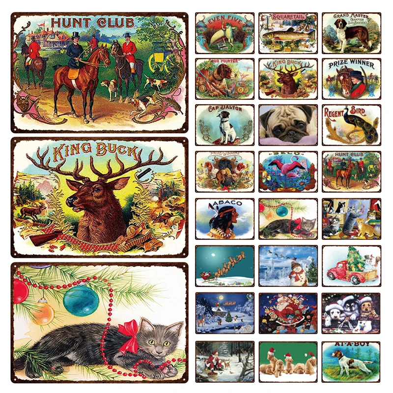 Праздничный праздник Ретро Декор карта с милыми кошками и собаками носить