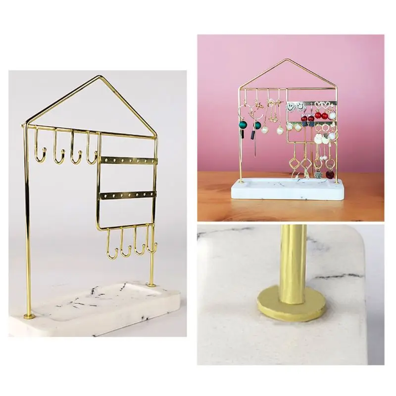 

N58F Jewelry Display Stand Rack Necklace Earrings Storage Organizer Show Holder Decor