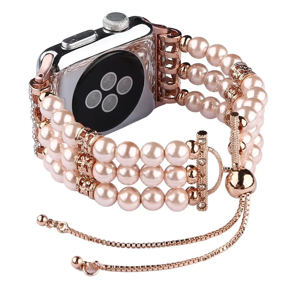 Модный жемчужный ремешок для apple watch 5 4 44 мм 40 iwatch band 42 correa 38 женский браслет часов 3