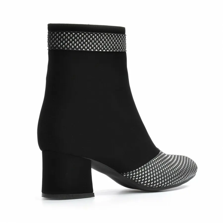 

Women Boots Mink Shoes Women Black-Silver Boots Vzn19-114K