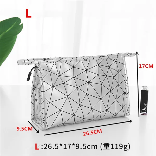 L - Silver Женская модная косметичка из искусственной кожи; косметичка для девочек; косметичка; органайзер для макияжа; сумка для хранения; дорожная Водонепроницаемая косметичка; чехол для макияжа; Новинка - Цвет: L - Silver