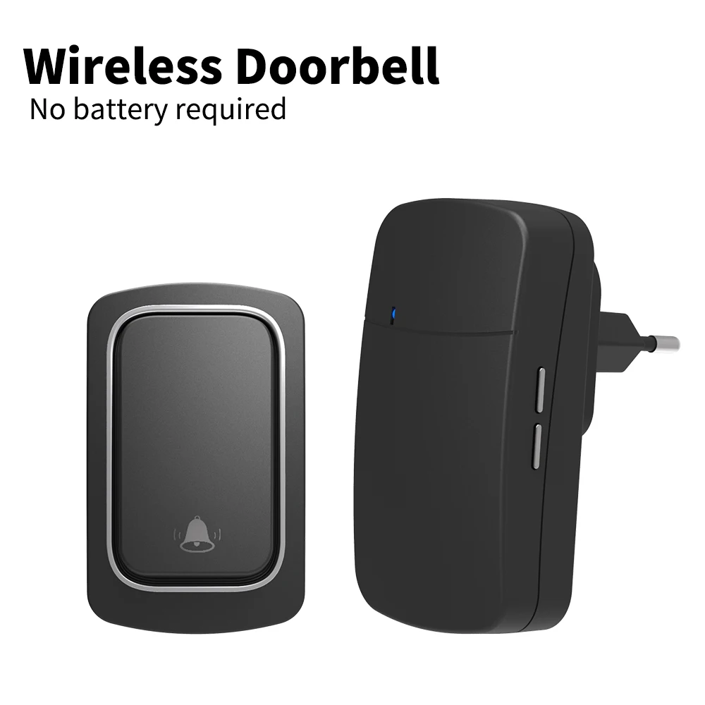 

Wireless Doorbell EU Plug Self-Powered Outdoor Waterproof Door Bell 150m Long Wireless Distance 38Songs Home Welcome Doorbell