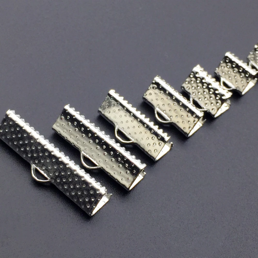 50 шт. металлические концевые колпачки золотистого и серебристого цвета