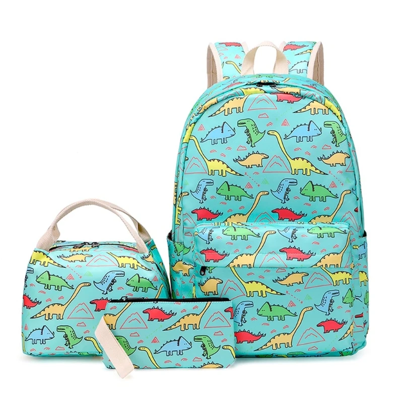 

3pcs School Backpack Student Nylon Bookbag Travel Laptop Daypack with Lunch Bag Pencil Case for Teenager Girls