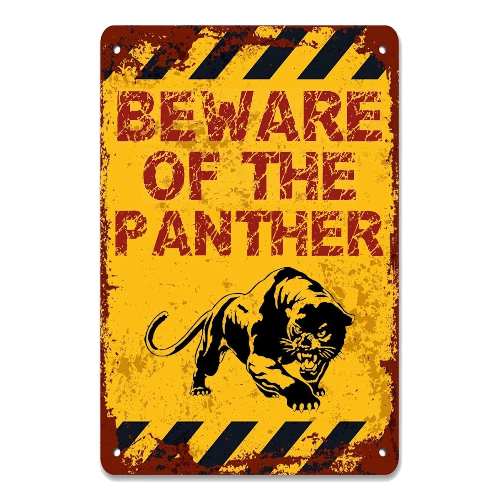 

Beware of The Panther Tin Sign Vintage Plate Sign Home Shop Pub Cafe Garage Room Interior Decoration Wall Decor Ideal Gifts