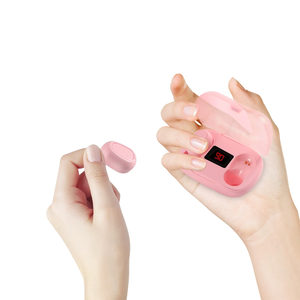 Модная Беспроводная мини-гарнитура розовые Bluetooth-наушники перезаряжаемые