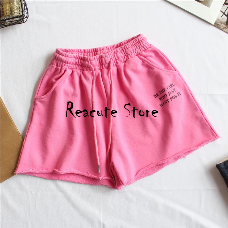 Женские хлопковые шорты с завязками летние однотонные Свободные повседневные