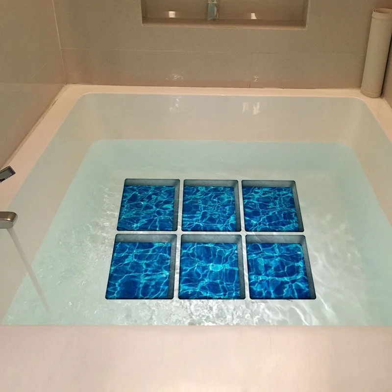 6 шт. Нескользящие водонепроницаемые наклейки для ванной 13 х13 см | Дом и сад