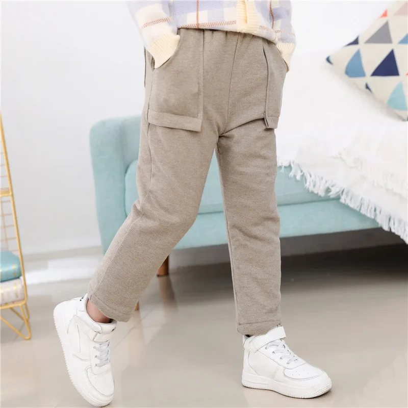 kids pants boys casual winter thick trousers for girls autumn pant fleece lined warm long 3 5 7 9 years |
