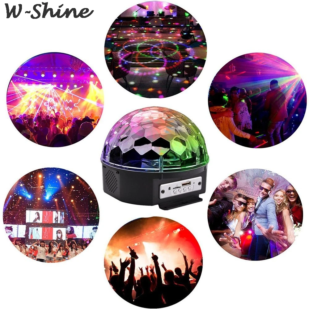 Светодиодный дискошар с Bluetooth динамиком и mp3 плеером 9 цветов праздничное