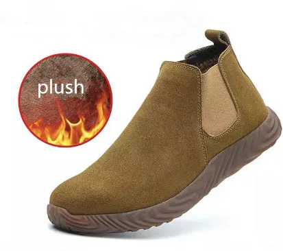 

Work Safety Shoes safe sneakers winter plush warm boots suede anti-piercing man Men male anti-puncture worker Steel Toe footwear