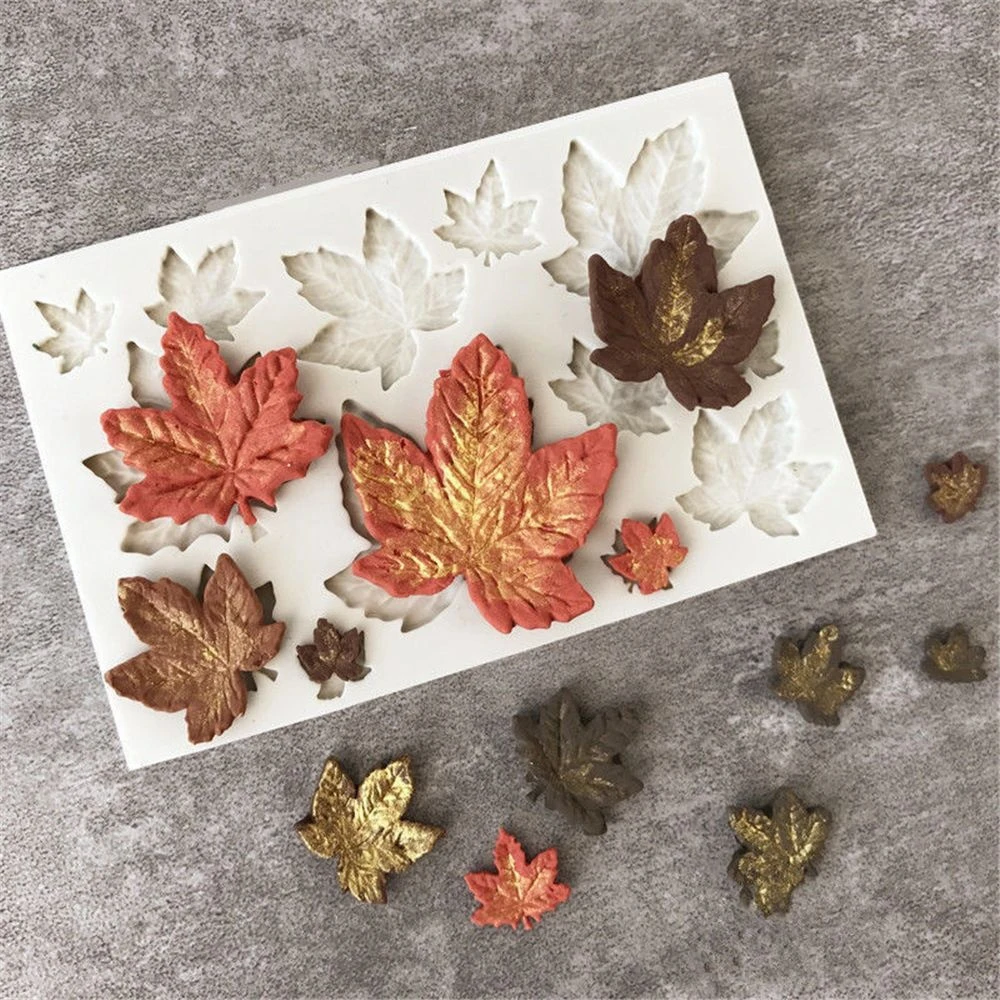 Kitchen Chocolate Sugar Craft Silicone Fondant Mold Cake Decor Shaping Maple Leaves Mould | Дом и сад