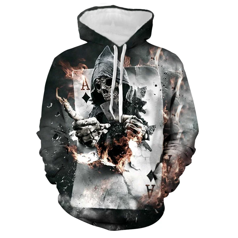 

Fashion Mens Hoodie 3D Print Horror skull Hoodies Men Harajuku Sweatshirts With Hoody Sweatshirt Pullover Essentials Men clothes