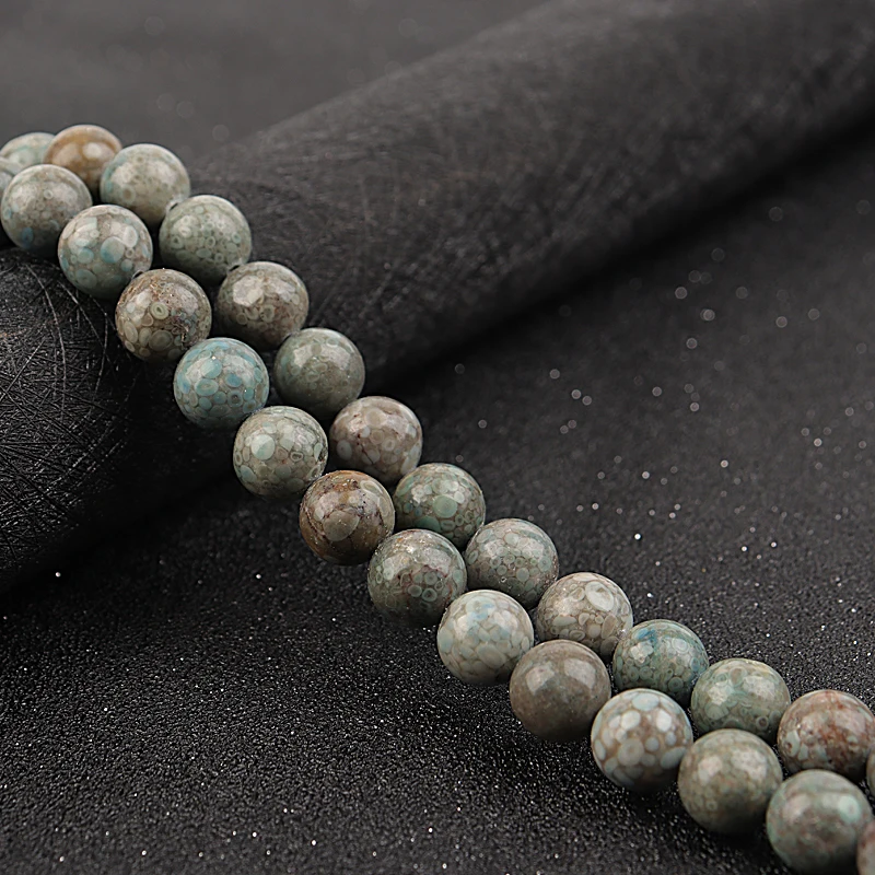 

Natural Stone Smooth Pattern Spots Jaspers Round Loose Spacer Beads For Jewelry DIY Making Bracelet Charms Accessories 6/8/10mm