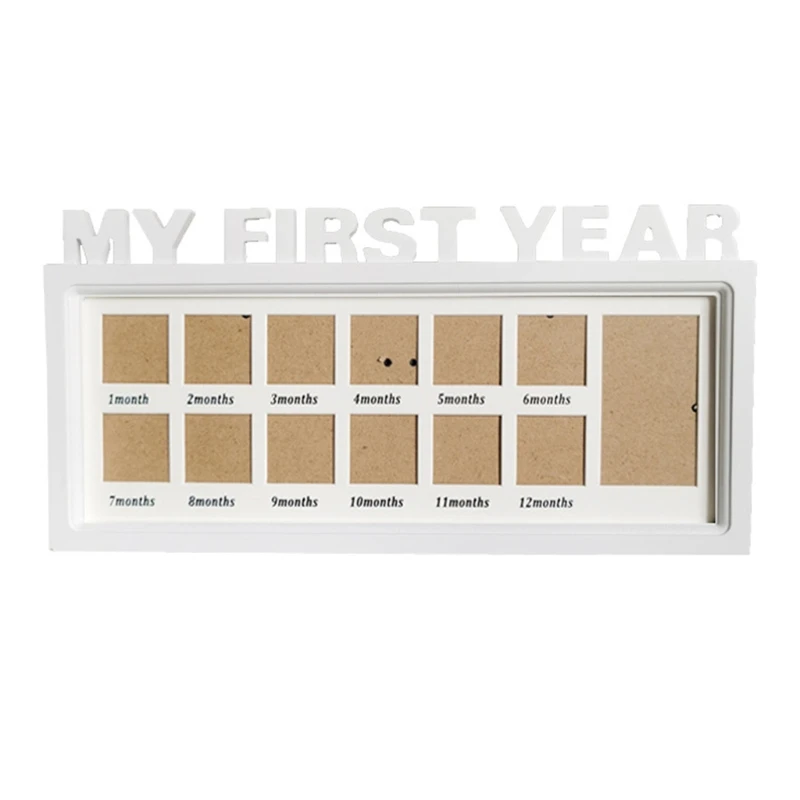 

Creative DIY 0-12 Month Baby Wall Hanging Pictures Display Stand Souvenirs Keepsake Handprint Footprint Photo Frame Kids