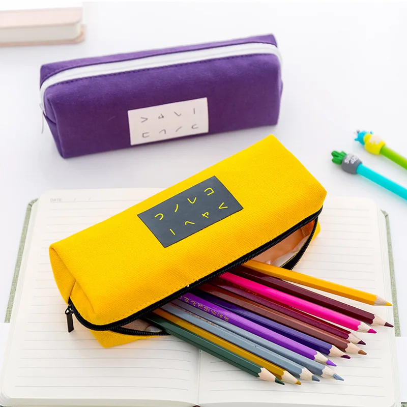 Новейшая креативная Брезентовая большая коробка для ручек Милая кавайная Сумка