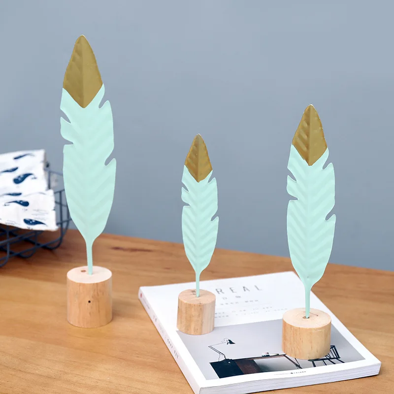 Креативные металлические украшения из железного пера в скандинавском стиле для