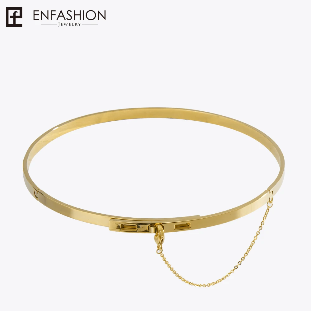Enfashion, безопасная цепочка, чокеры, золотые ожерелья и подвески, цветное ожерелье, колье из нержавеющей стали, ожерелье для женщин, ювелирное изделие, колье