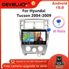 Автомобильный радиоприемник с голосовым ИИ-интерфейсом, Android 10, для Hyundai Tucson 2004-2009, мультимедийный видеоплеер, RDS, DSP, GPS-навигация, 2 Din, Wi-Fi, головное устройство