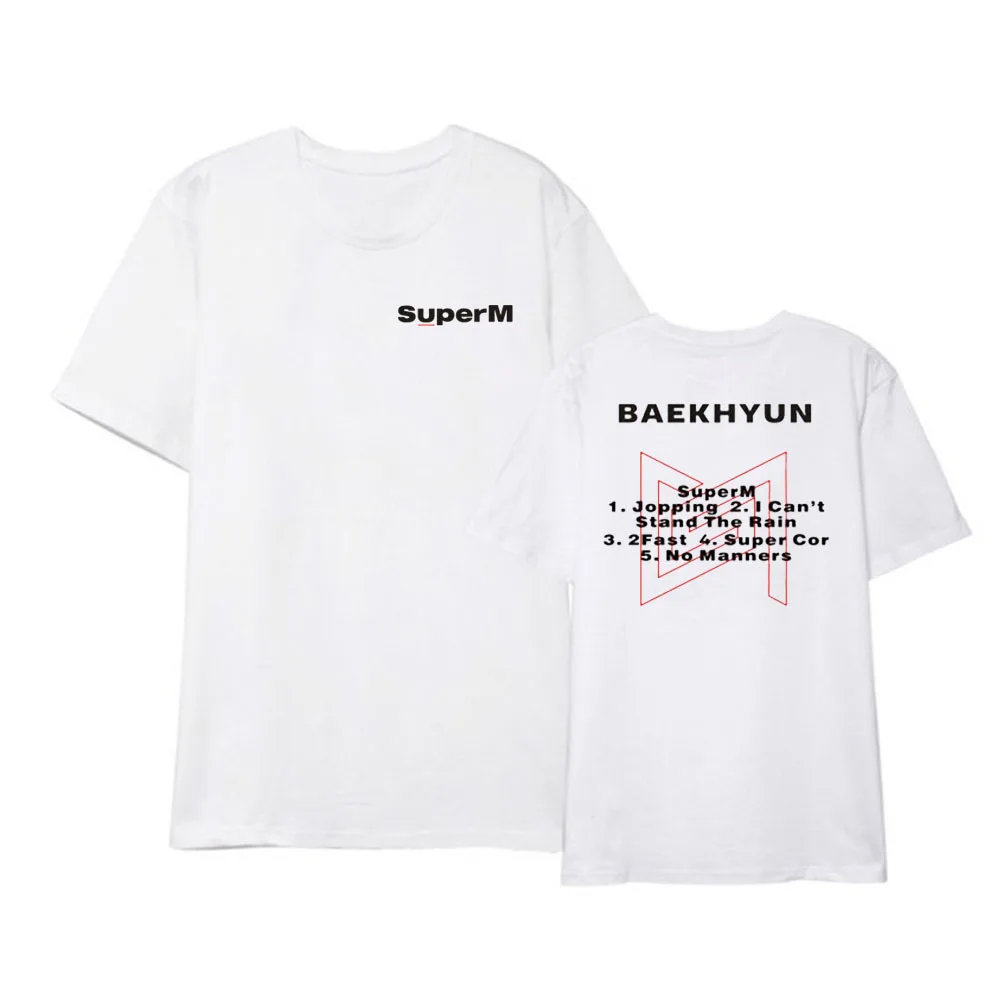 Новые корейские модные K pop SuperM альбом концерт поддержка футболка BAEKHYUN KAI Taeyong Taemin