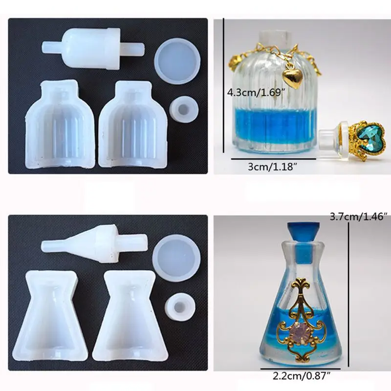

Pack of 5 Small Bottle Container UV Resin Epoxy Resin Casting Mold Art Craft L4ME