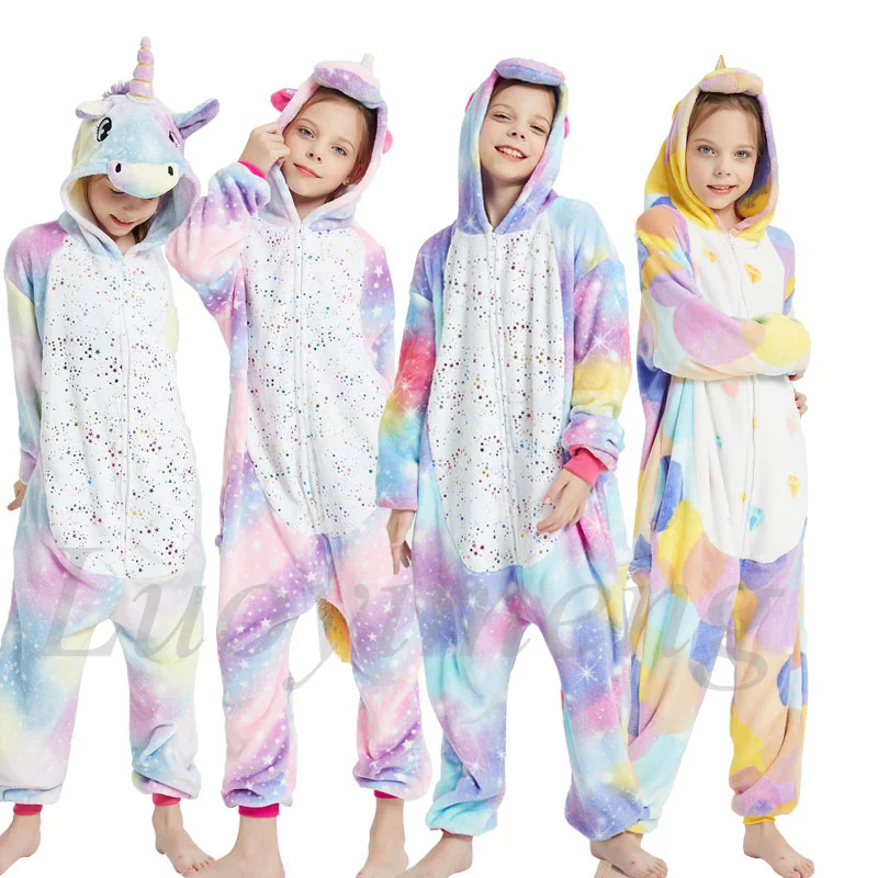 

Winter Flannel Stitch Unicorn Onesie Kids Animal Pajamas for Children Warm Sleepwear Boys Girls Blanket Sleeper Baby Costumes