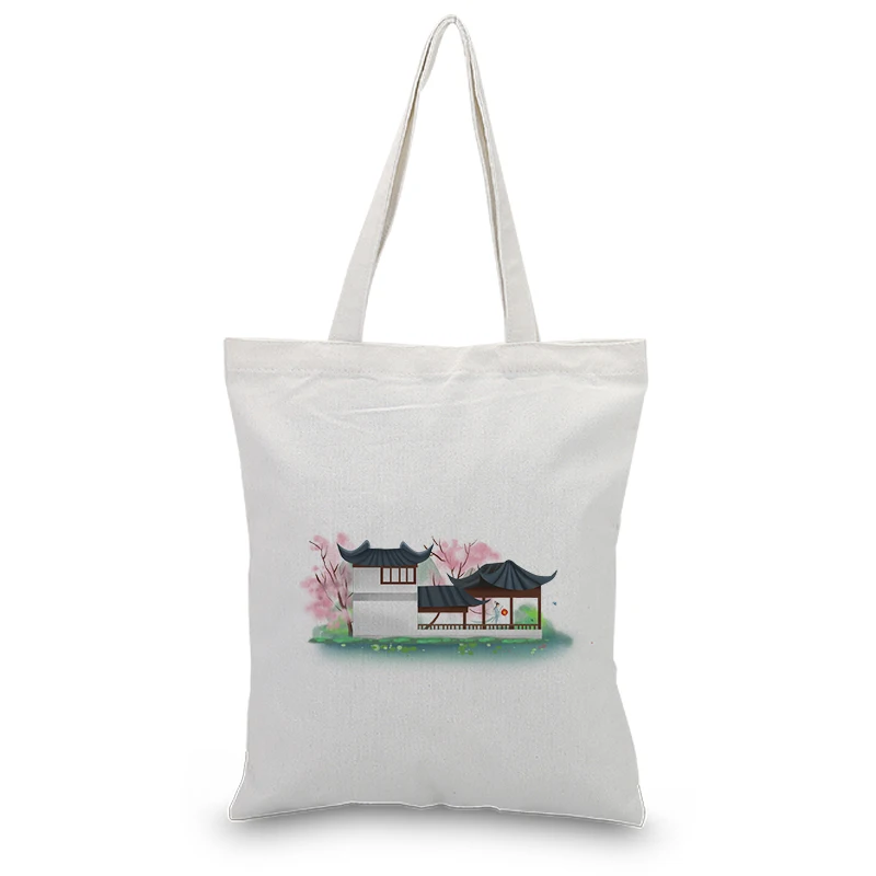 Чернильная рисованная Холщовая Сумка-тоут сумка для покупок ежедневное