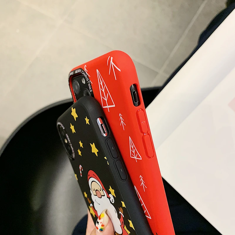 Чехол для телефона с рождественским рисунком iPhone X XR 11 Pro XS Max 8 7 6S 6 Plus чехол Санта