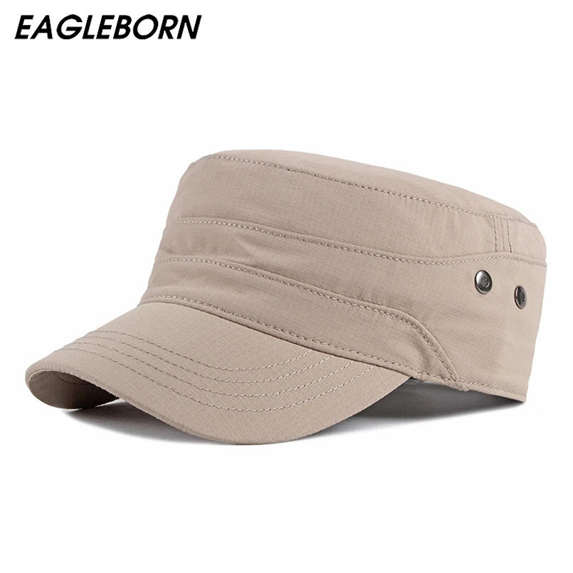 

EAGLEBORN New Design Stomata Polyester Men Military Hat High Quality Simple Solid Japan Korea Fashion Woman Military Hat for Men