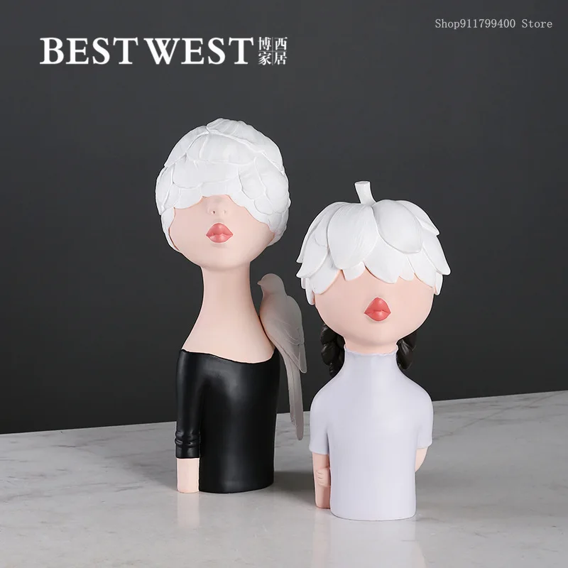 

Girl Doll Figure resin decoration home creative art home living room bedroom soft decoration crafts living room decoration