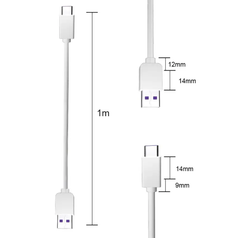 1 м/3 фута USB C кабель 5A быстрая зарядка для передачи данных телефона