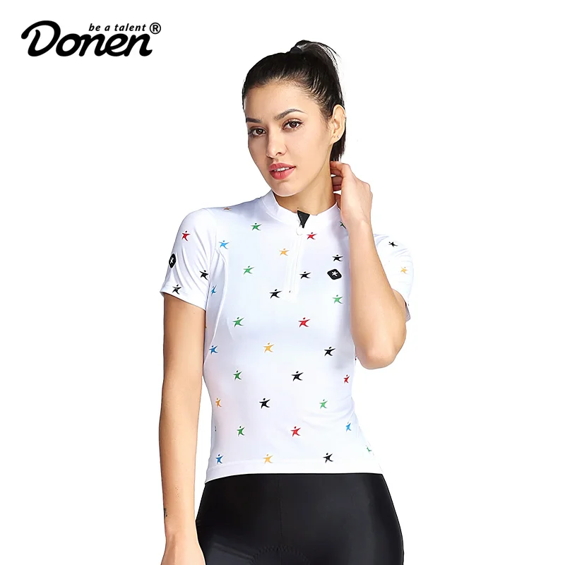 Велосипедная майка DONEN милая дышащая Спортивная кофта с коротким рукавом принтом