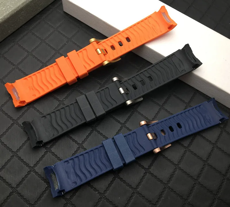 20 мм 22 оранжевый синий ремешок для часов мягкий резиновый силиконовый