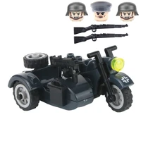 ww2 germany military motorcycle accessories building blocks army soldiers vehicle model weapons helmet bricks toys for children