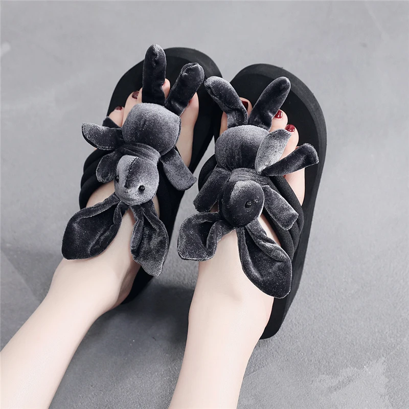 

House Slippers Platform Women Luxury Shoes Heeled Mules Shale Female Beach Slides On A Wedge Rubber Flip Flops Designer High Sab