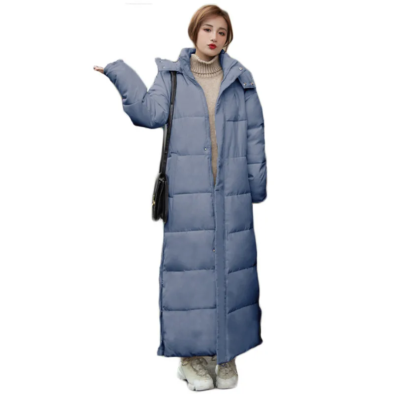 

Длинное пальто из хлопка, бежевое, M-3XL, размера плюс, свободное, 2020, Осень-зима, новая корейская мода, с капюшоном, плотная теплая парка LD1462