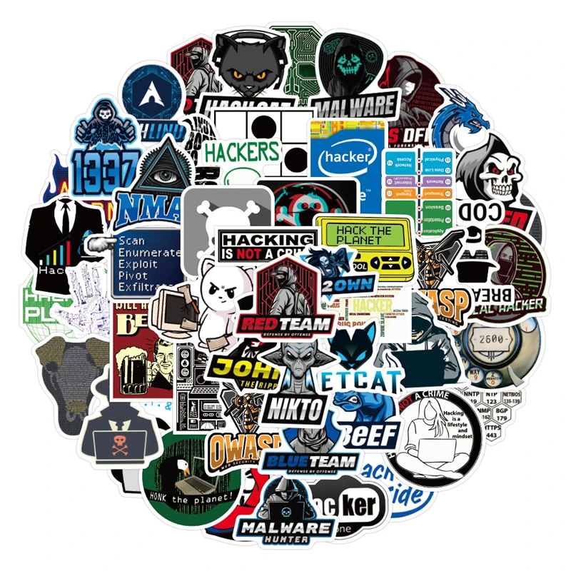 

10/30/50 PCS New Hacker Graffiti Waterproof Sticker Helmet Suitcase Guitar Motorcycle Notebook Car Cup Computer Phone Fridge