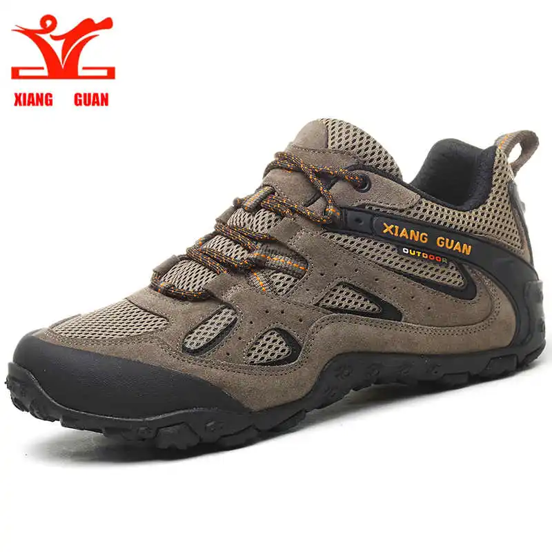 

XIANG GUAN Outdoor Men Hiking shoes Breathable mesh design Non-slip Wear resistant lace-up sneakers New camping climbing shoes