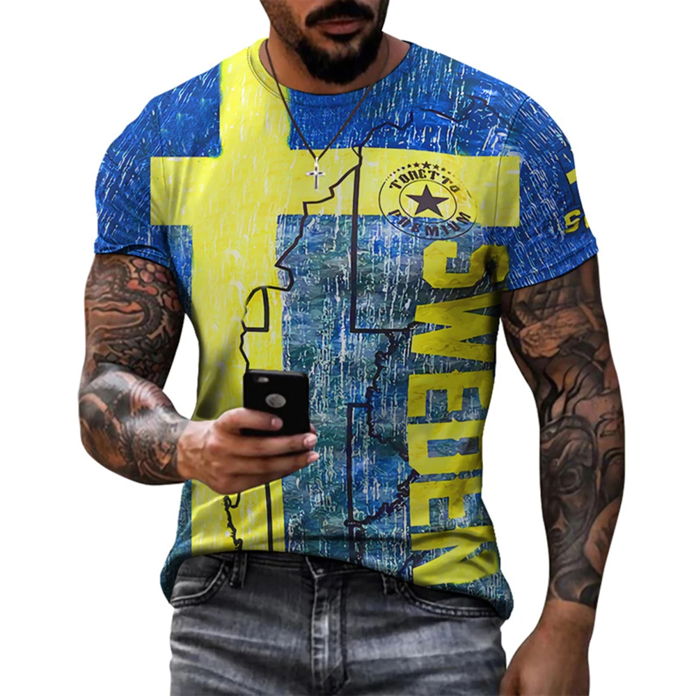 

2021 New Summer Russian Flag Men's Casual Fashion T-Shirt Round Neck Cool And Lightweight Slim Muscle Men's T-Shirt Fitness