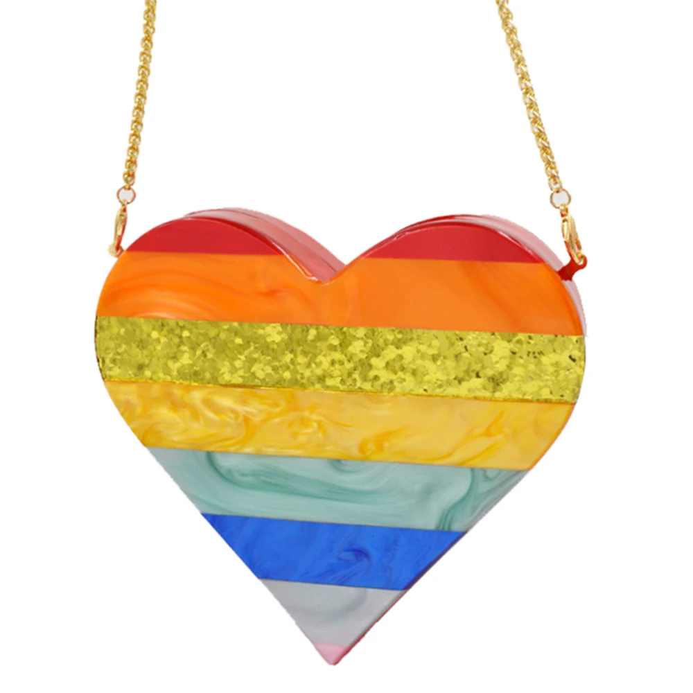 

Heart Shapes Bags For Women 2021 New Diamond Handbags Female Fashion Chains Shoulder Purses Ladies Luxury Brand Evening Flaps