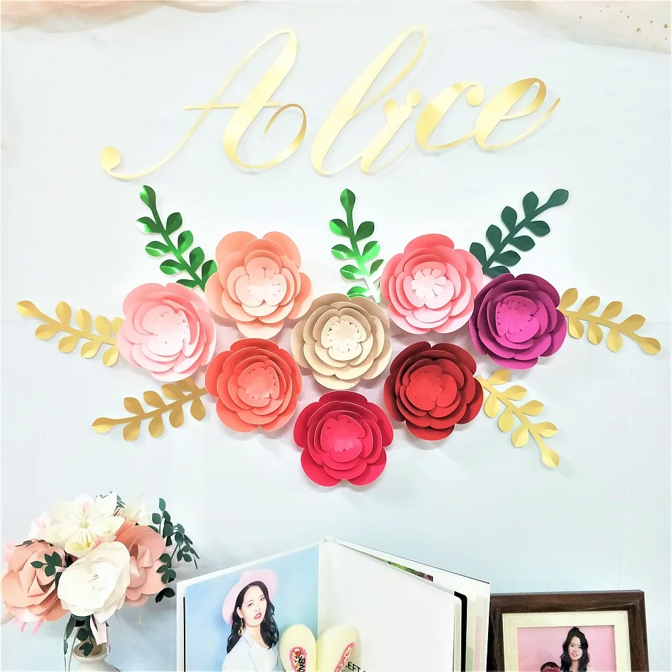 DIY Декор для стен бумага цветы листья набор дня рождения декорации ремесла цветок