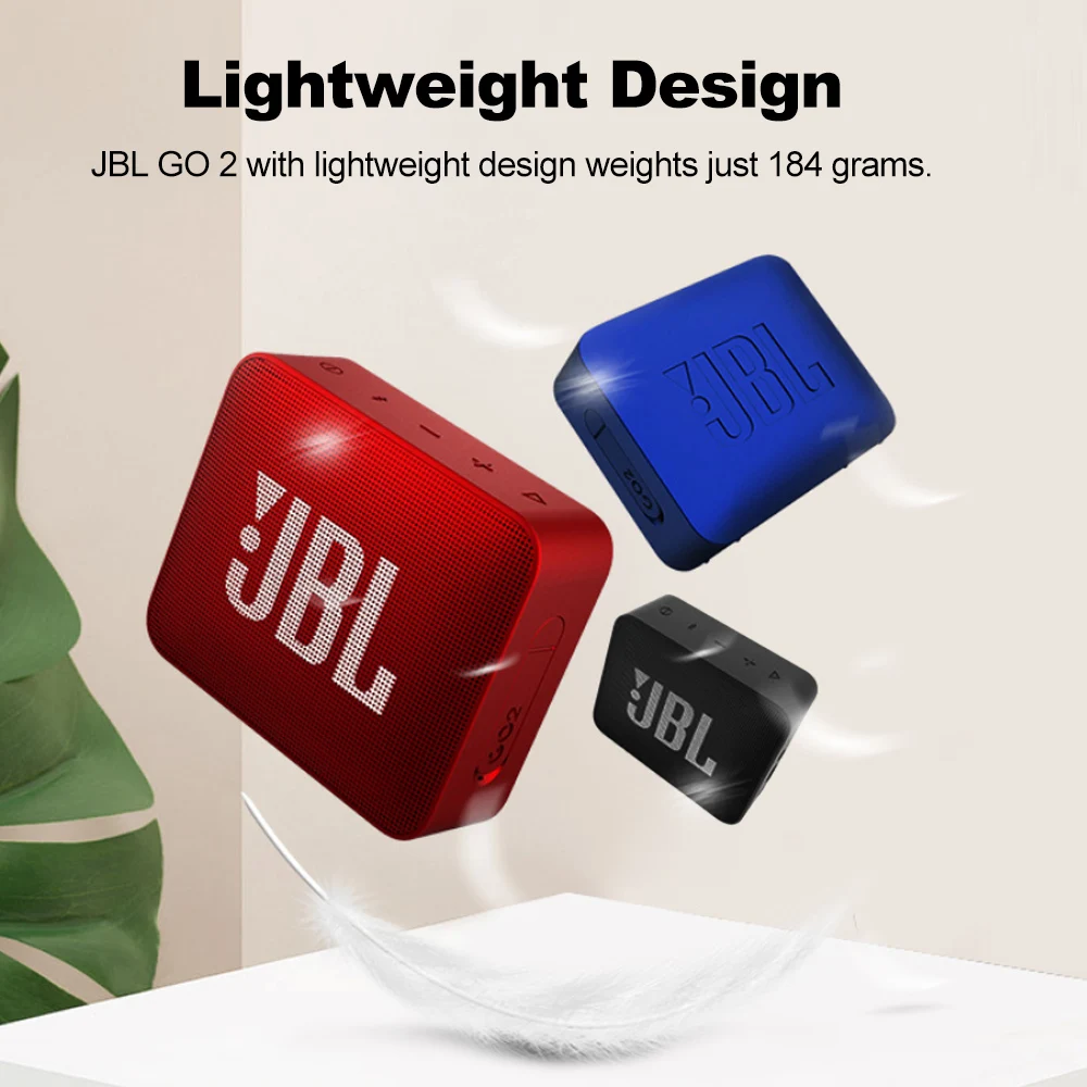 구매 JBL-GO 2 무선 블루투스 스피커, 마이크가 있는 미니 IPX7 방수 야외 사운드 충전식 배터리